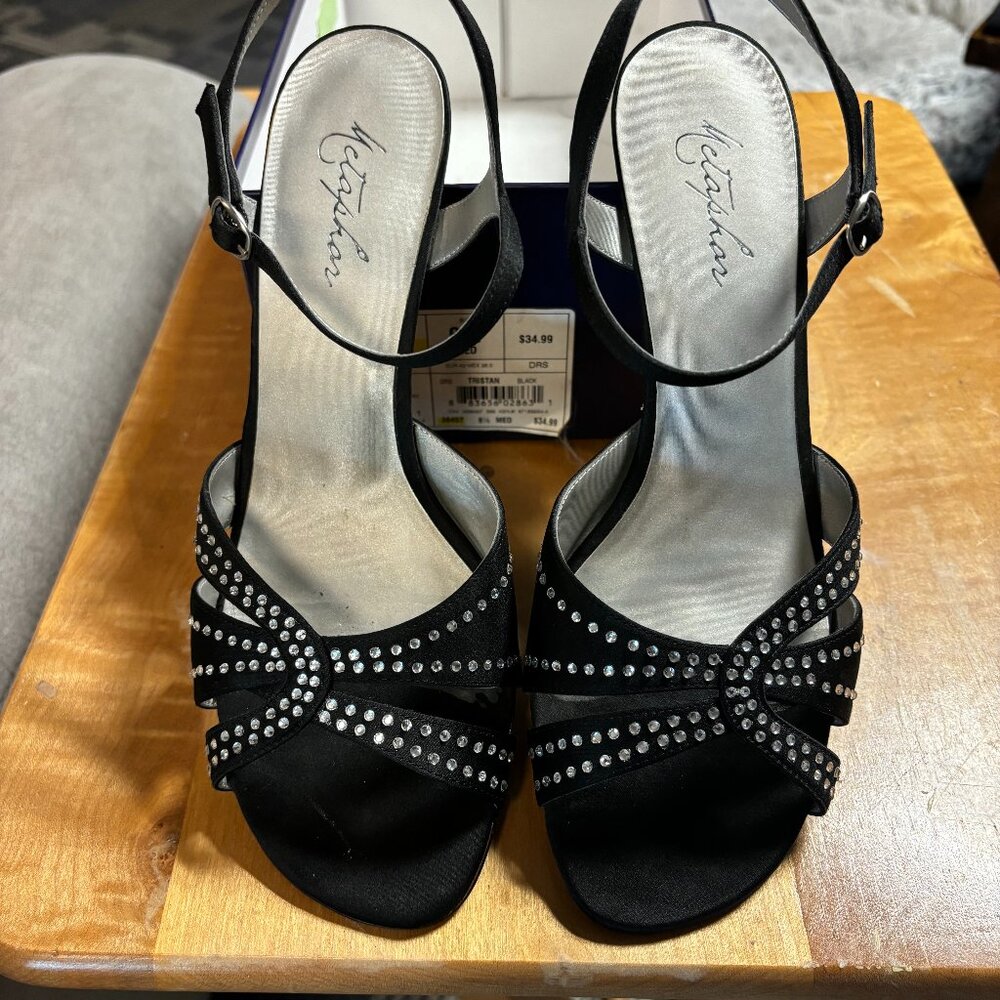Dressy Black Strapy Heels